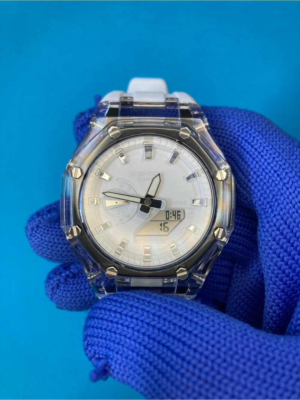 Custom G Shock Clear and White Colorway